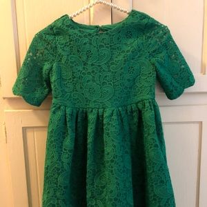 Janie and Jack green lace dress